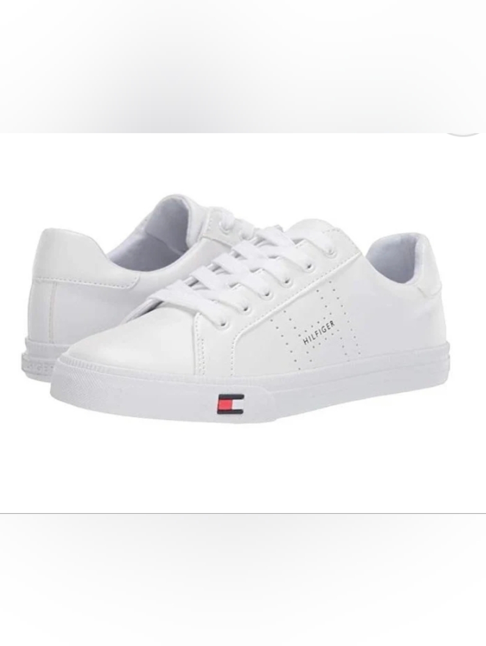 Tommy Hilfiger Women's Classic Low Top White Sneakers, Size 9M Barely Worn Shoes